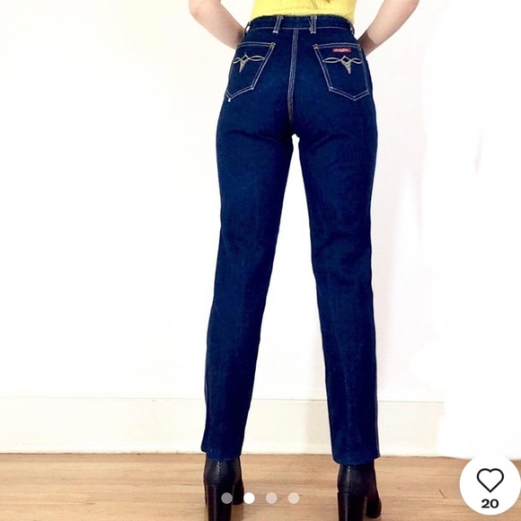 RARE Vintage Dark Denim Chardon Paris high-waisted jeans NWT - Picture 4 of 10